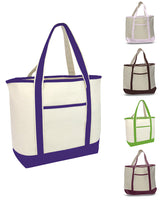 48 ct Jumbo Size Heavy Canvas Deluxe Tote Bag - By Case - Alternative Colors