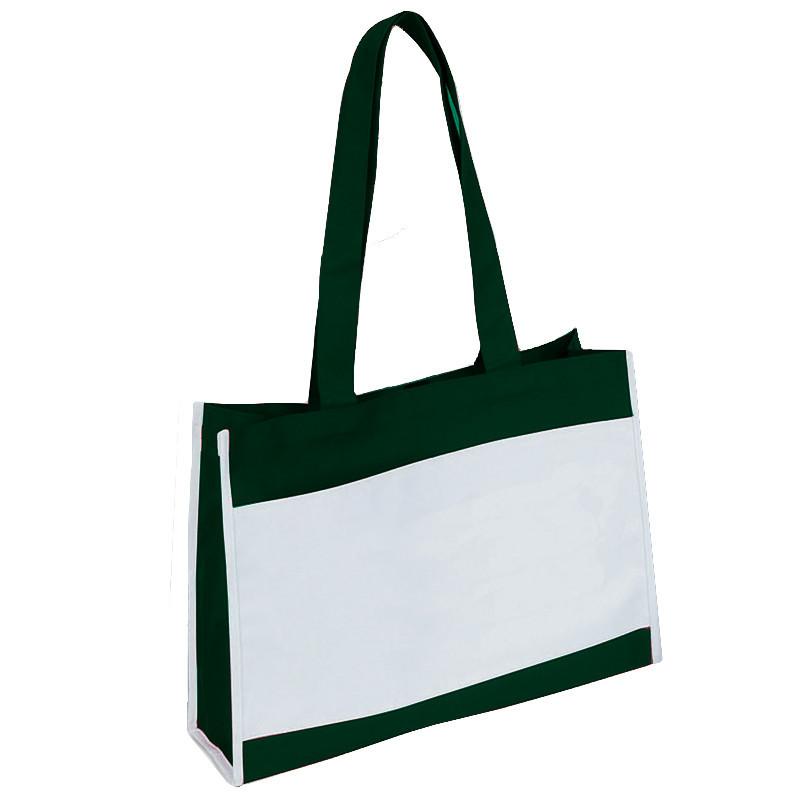 FOREST GREEN TRAVEL TOTE BAG WITH VELCRO CLOSURE