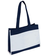 NAVY TRAVEL TOTE BAG WITH VELCRO CLOSURE