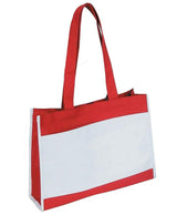 RED TRAVEL TOTE BAG WITH VELCRO CLOSURE