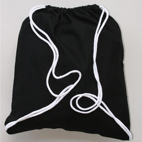 Black Economical Sport Cotton Drawstring Bags