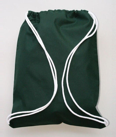 Forest Green Cotton Drawstring Bags