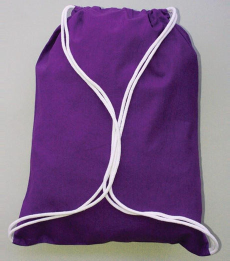 Cheap Purple Drawstring Bags Cotton 