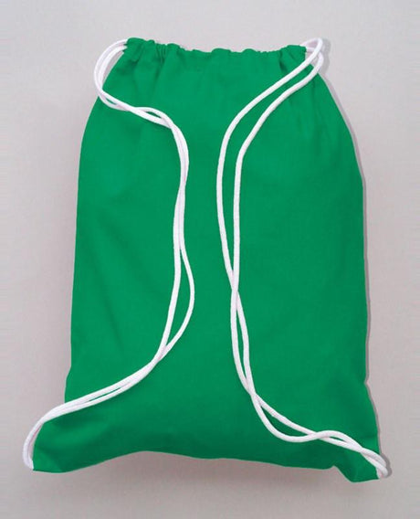 Kelly Green Cotton Drawstring Bags
