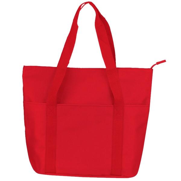 Reusable Zippered Shopping Bag Red