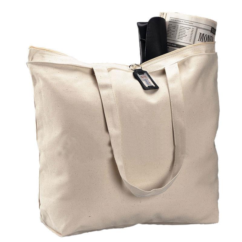 BROADREAM Canvas Tote Bag Aesthetic Shoulder Bag with Zippers and Interior Pocket