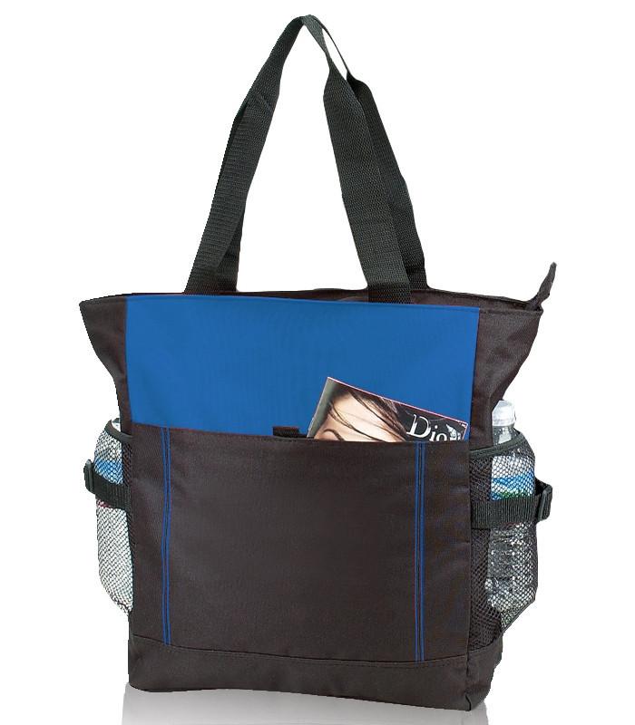 600D Polyester Daily Zipper Tote Bag
