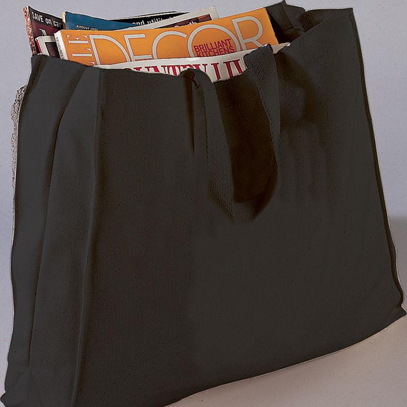 Wholesale Canvas Tote Bags with Side and Bottom Gussets in Black
