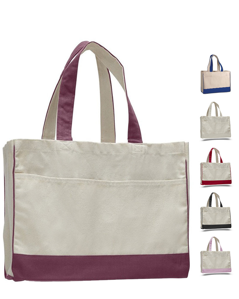 Simple Solid Color With-pockets Canvas Handbag | Canvas bag design, Simple  bags, Tote bag canvas design