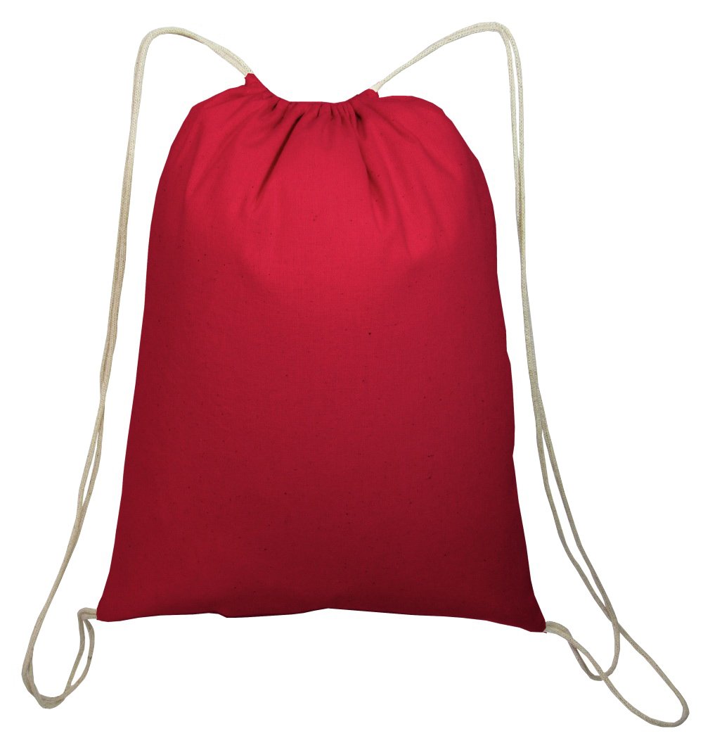 red-cotton-sport-drawstring-bag