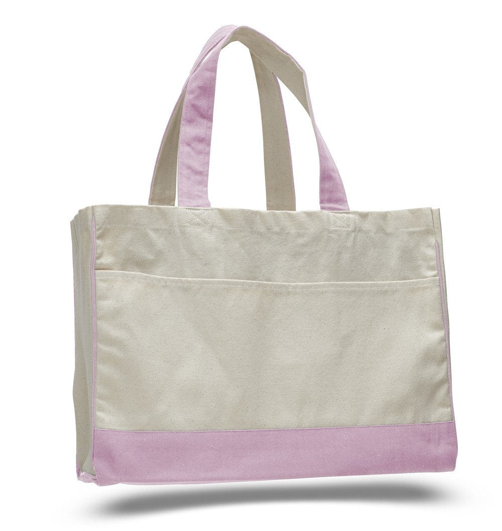 Pink tote bag hotsell with zipper