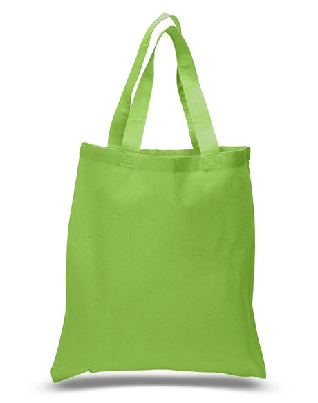 Natural Cotton Reusable Tote Bags Lime Green