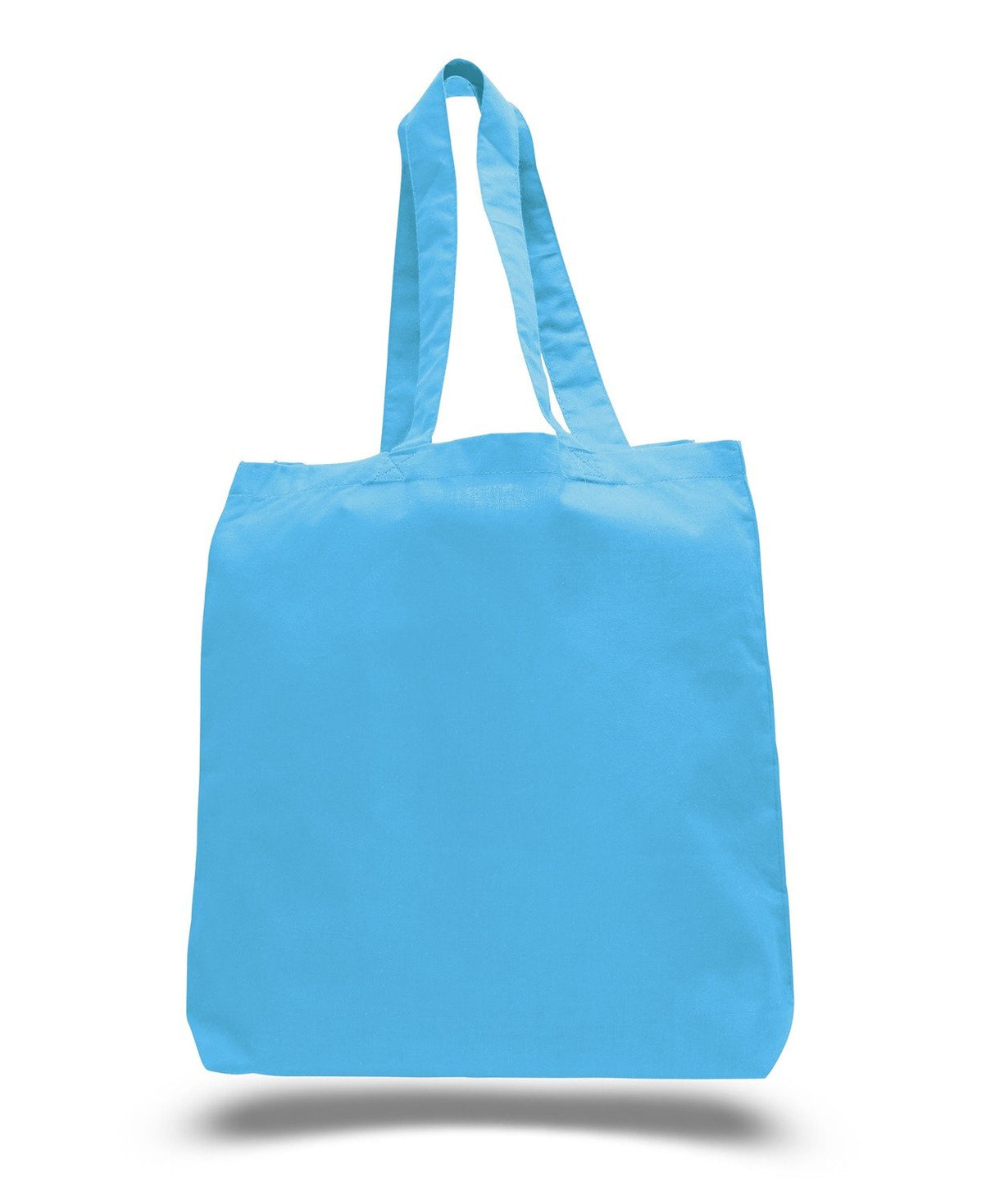 Turquoise Promotional Cotton Tote Bags W/ Gusset