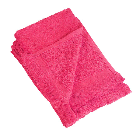 Durable Fringed Towel Hot Pink