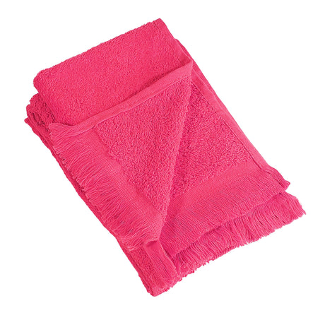 Durable Fringed Towel Hot Pink