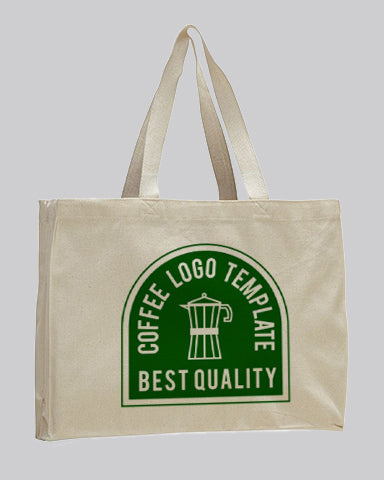 Full Gusset Heavy Canvas Horizontal  Tote Bags Customized - Personalized Full Gusset Tote Bags With Your Logo - TF275
