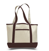 Cheap Wholesale Small Heavy Canvas Tote Bags in Chocolate 