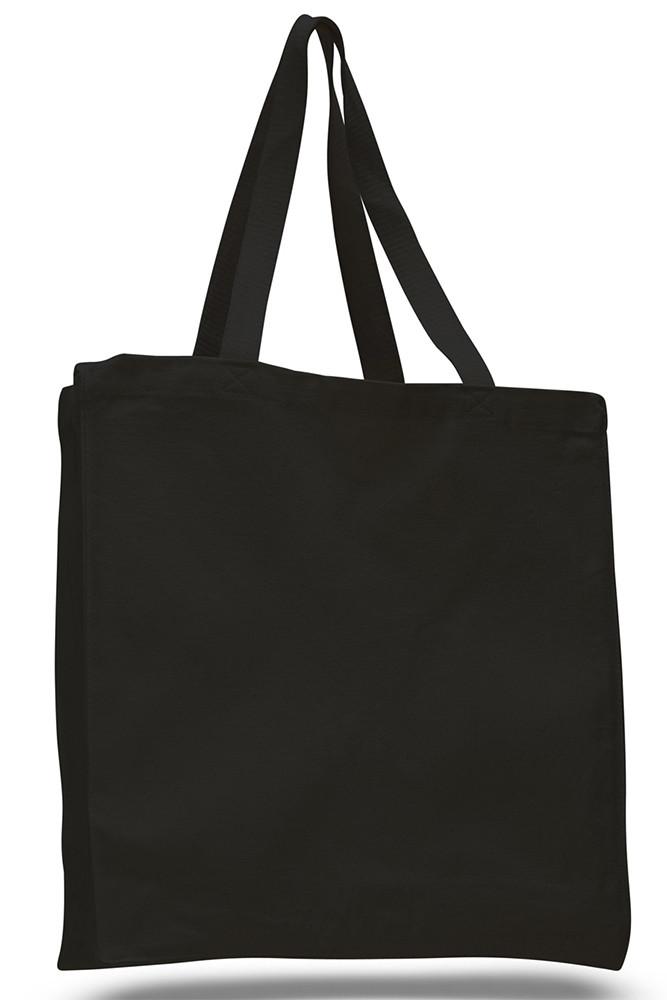 Plain black shop canvas tote