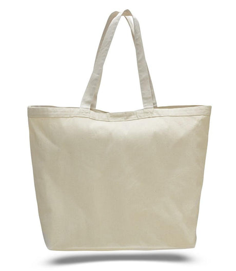 Natural Large Canvas Tote Bags With Velcro Closure