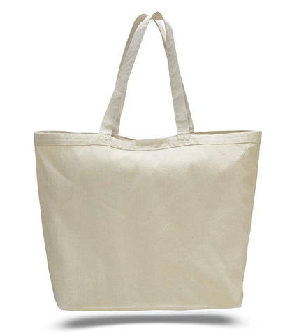 72 ct Extra-Large Heavy Canvas Tote Bags with Hook and Loop Closure - By Case