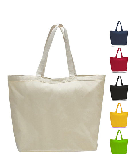 Large Heavy Canvas Tote Bag - Tote Bags with Hook and Loop Closure