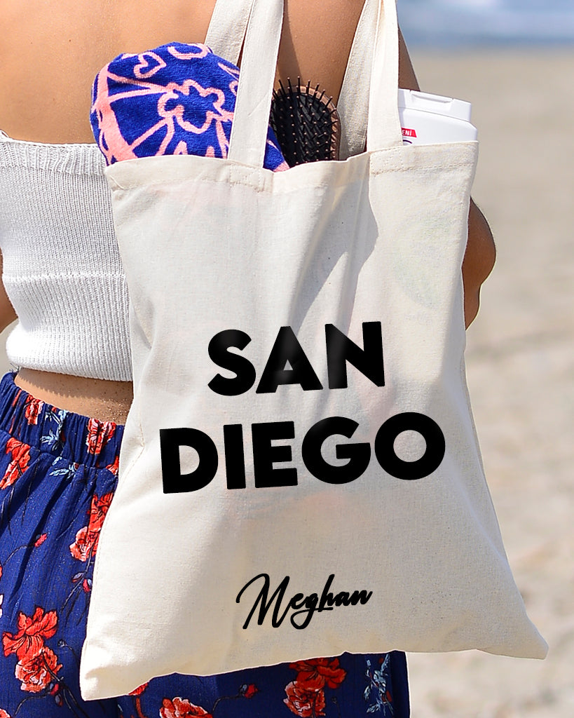 San Diego Hat Company super cute tote blue beach bag.