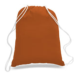 Texas Orange Wholesale Drawstring Bags