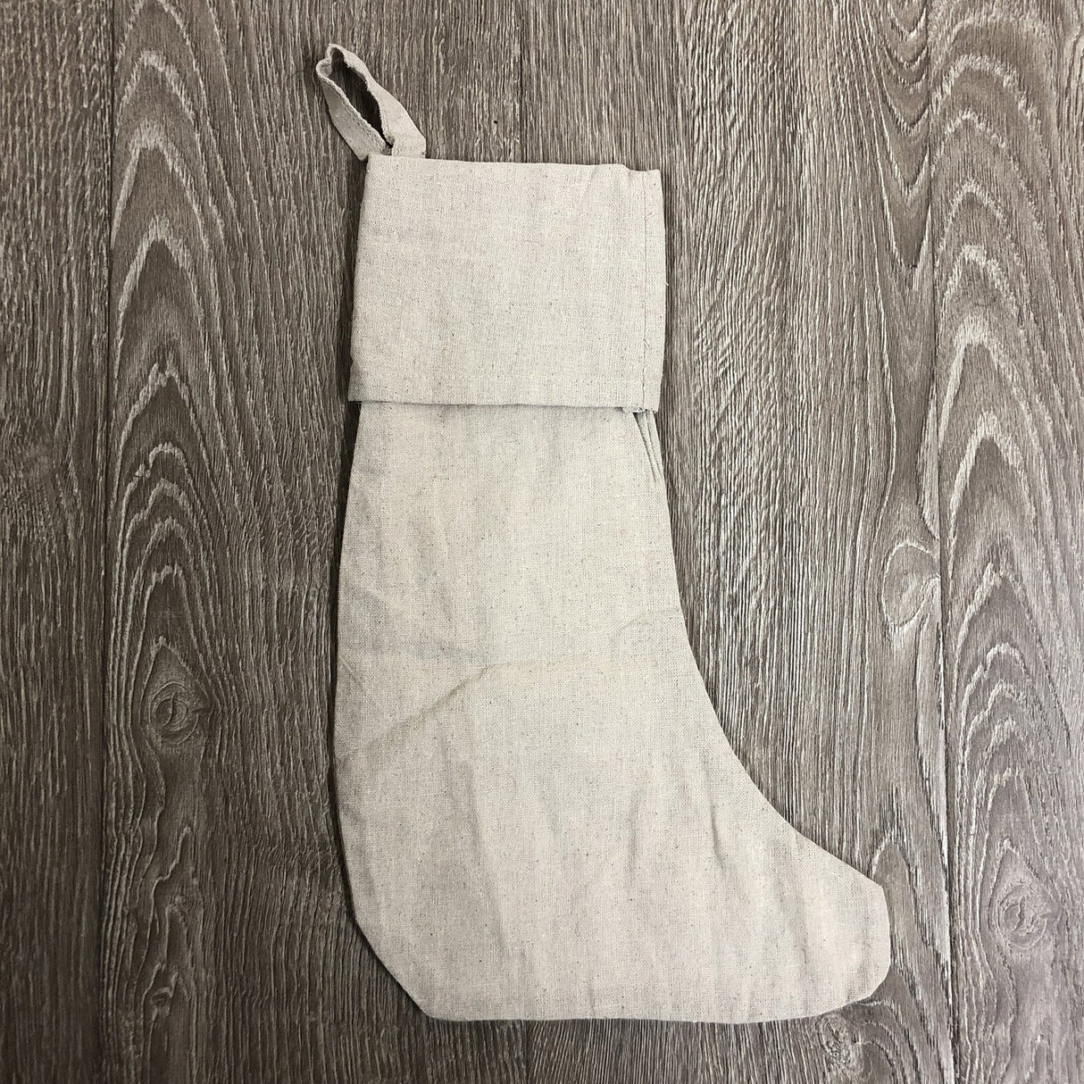Reusable Wholesale 16” Christmas Stocking goodies Cotton Linen Gift Santa Sack Screen Printing Embroidery Heat Transfer Vinyl