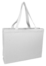 Full Gusset Canvas Cheap Tote Bags white