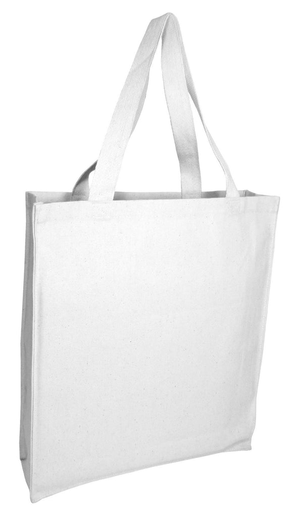 96 ct Fancy 100% Cotton Shopper Tote Bags Wholesale - By Case