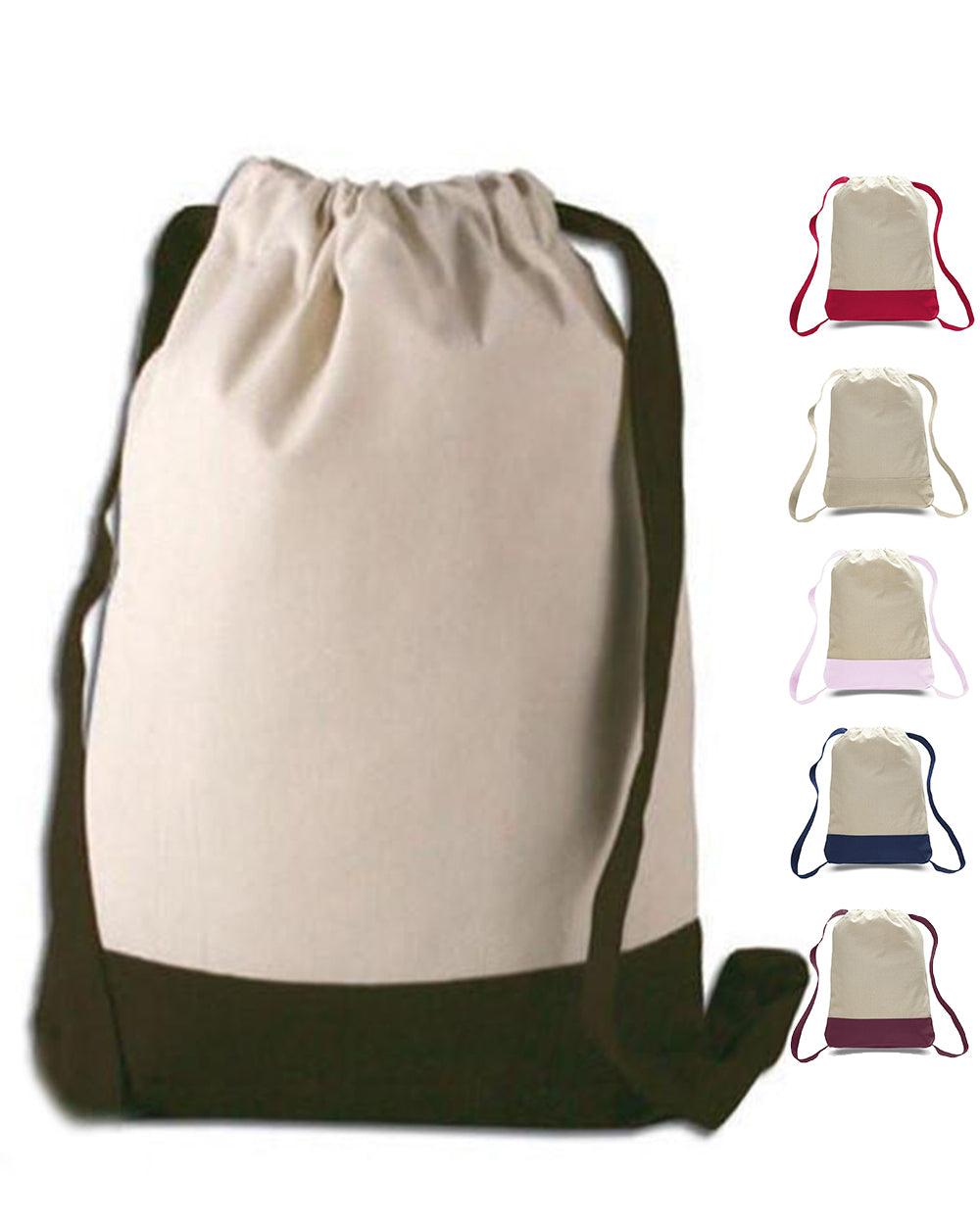 Two Tone Canvas Sport Backpacks Wholesale Drawstring Bags BPK57