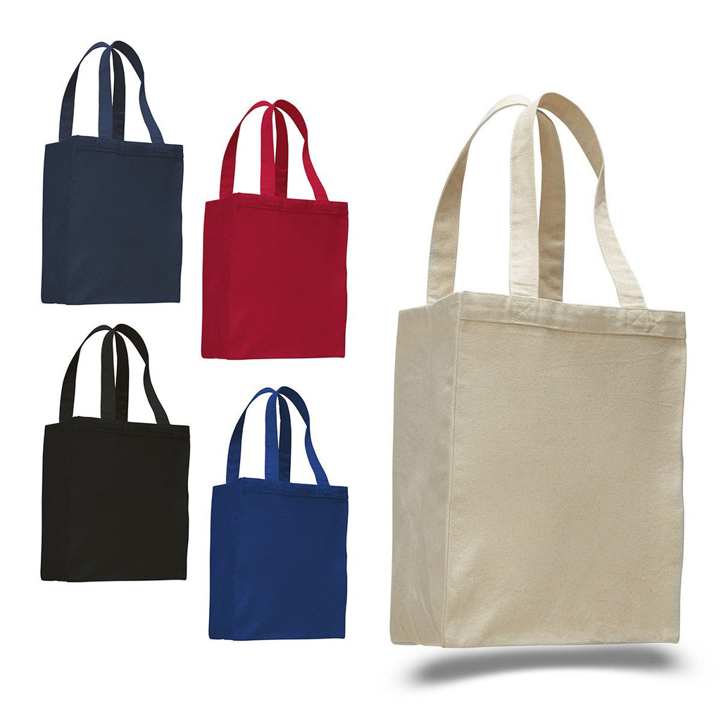 96 ct Fancy 100% Cotton Shopper Tote Bags Wholesale - By Case