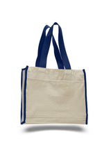 Affordable Canvas Tote Bag with Royal Colored Trim