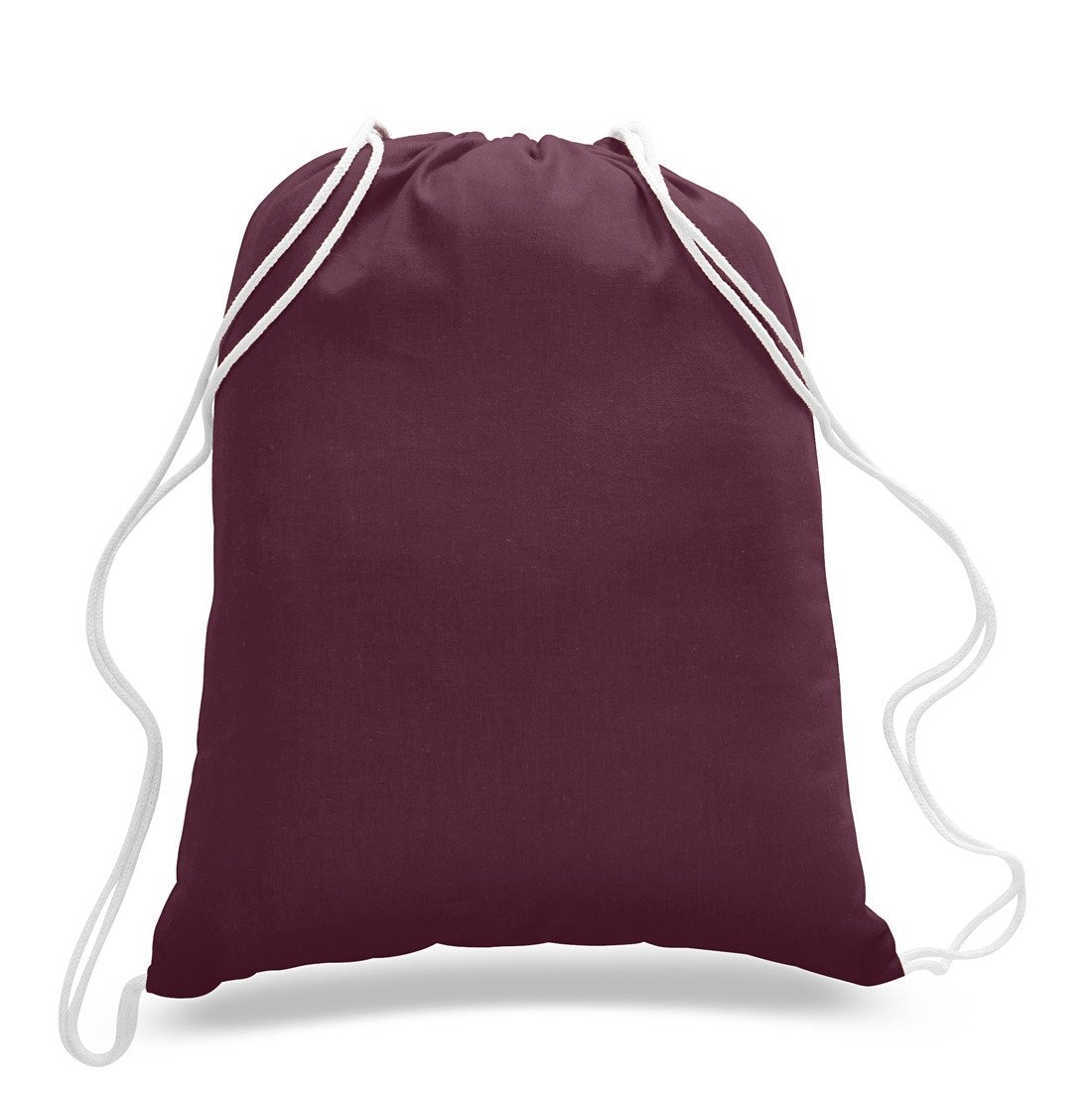 Maroon Cotton Drawstring Bags