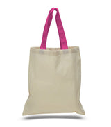 Durable Hot Pink Tote Bag With Color Handles