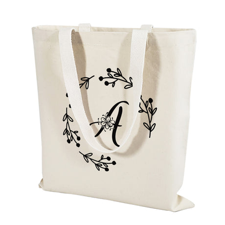 ''A'' Letter Initial Canvas Tote Bag - Initials Bags