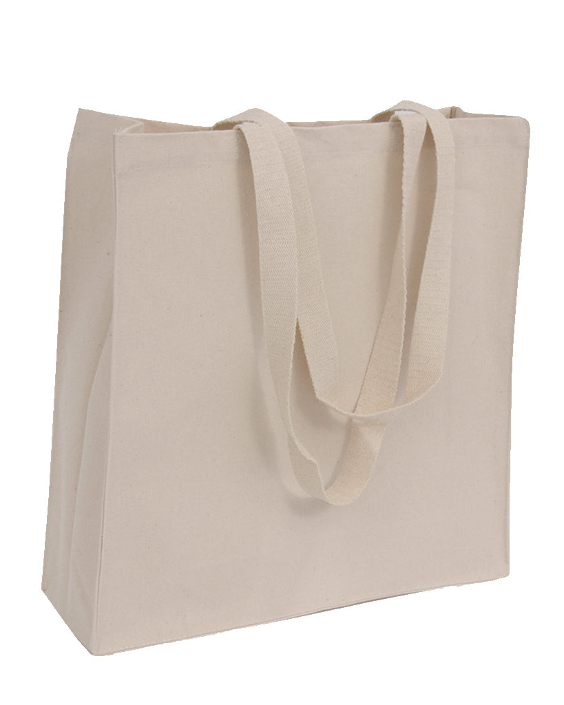 12 ct Organic Canvas Self Standing Grocery Shopper Tote Bags - By Dozen