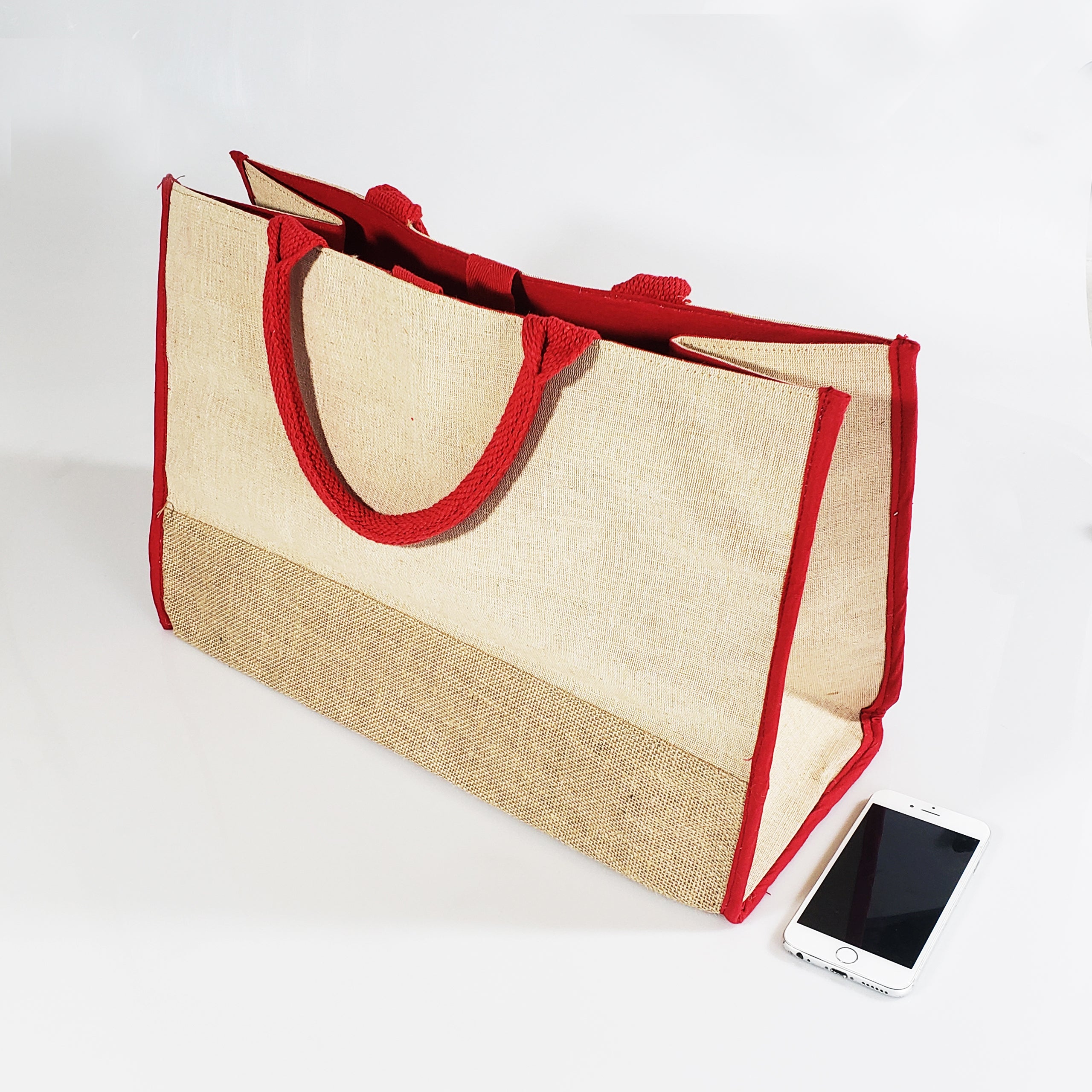 Personalized Burlap Bag — White Confetti Box