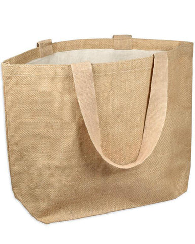 Hessian Tote Bag - Natural Reusable Jute Bag for Shopping, Carrier