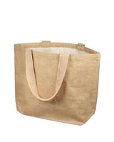48 ct Daily Use Deluxe Jute Burlap Tote Bags with Cotton Interior - By Case