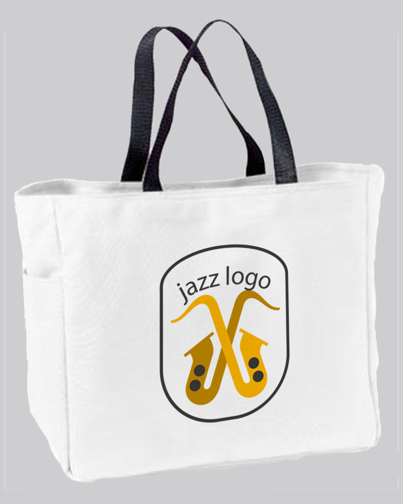 Custom White Polyester Improved Essential Tote Bags - Sublimation Tote Bags With Your Logo - B0750