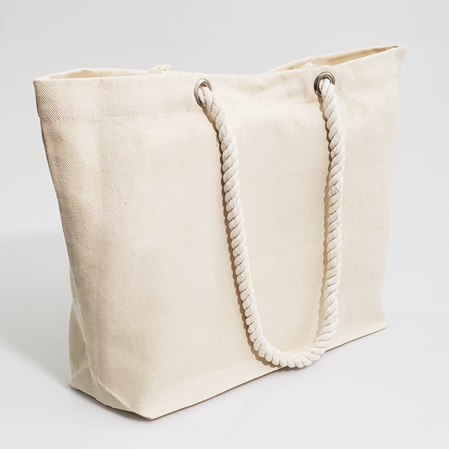 Canvas beach tote store with rope handles