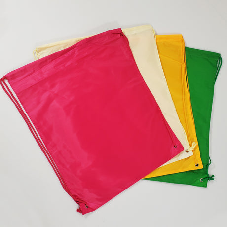 48 ct Drawstring Backpacks Sport Cinch Bags - ASSORTED COLOR PACK (CLOSEOUT)
