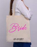 Pink Color Bride Tote Bag - Bridal-Wedding Tote Bags