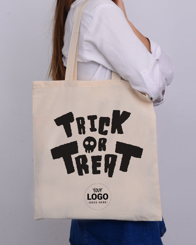 Black Color Trick or Treat - Halloween Tote Bags