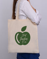 Green Apple Customizable Tote Bag- Teacher's Tote Bags