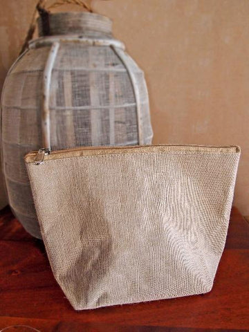 Eco Friendly Zippered Canvas Pouch Cosmetic Bag Large