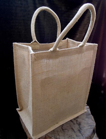 48 ct Natural Jute 6 Bottles Wine Bags / Burlap Wine Tote Bags with Removable Dividers - By Case