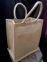 30 ct Natural Jute Wine Bags / Burlap Wine Tote Bags with Removable Dividers - By Case