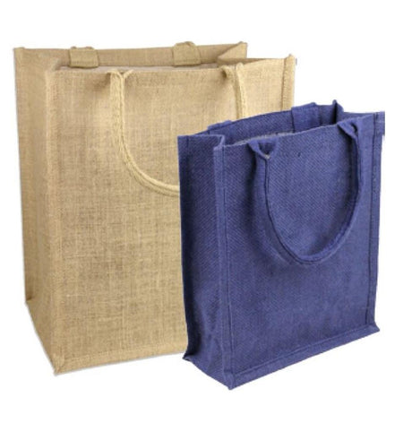  Small Burlap Tote Bag - Jute Book Bags with Full Gusset